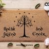 Tree Of Gandor - Lord Of The Rings Doormat - Speak Friend And Enter Doormat - LOTR - Geek Gift - Lord Of The Ring Gift - New Home Gift