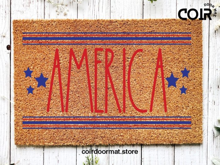 USA doormat | Forth of July | Summer doormat | Gift | Welcome doormat | Patriotic | Americana Decor