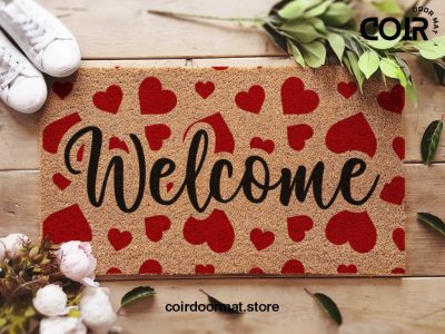 Valentines Gift Doormat - Housewarming Gift - Love Heart Welcome Doormat - Couples Gift - Wedding Gift