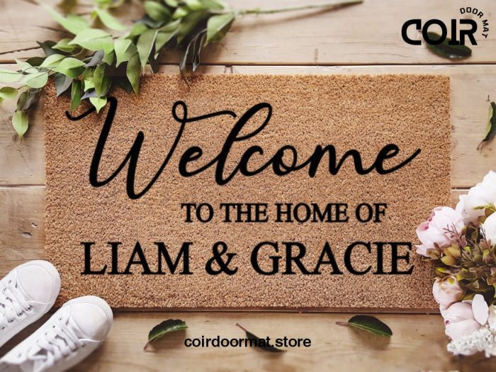 Welcome Door Mat - Welcome To The Home Of - Personalized Name Doormat - New Home Gift - Gift For Her - Couple Gifts - Housewarming Gift