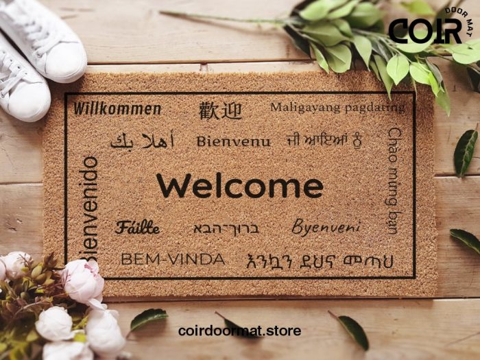 Welcome Doormat - Failte - Beinvenue - Willkommen - Bem Vinda - Housewarming Gifts - Couple Gifts