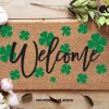 Welcome Doormat - St. Patrick's Day Housewarming Gift - Custom Doormat Closing Gift - Welcome Doormat - Front Door Home - Shamrock