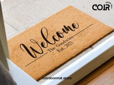 Welcome Family Name Established Date Doormat - Personalized Family Name Doormat - Custom Doormat - Family - New Home Gift