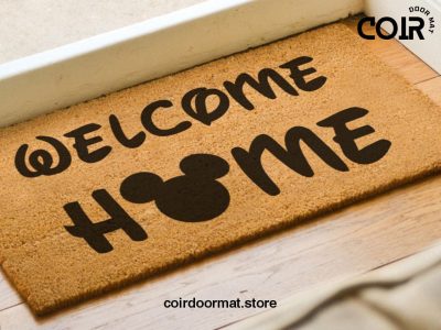 Welcome Home Disney Doormat - Disney Lovers Mat - Disney Inspired Font - Mickey Head - Welcome Door Mat