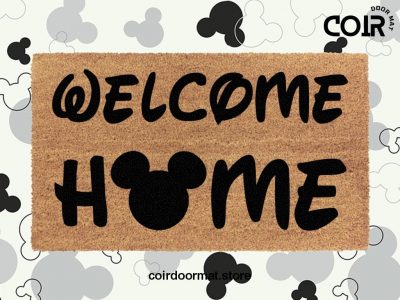 Welcome Home Disney Doormat - Disney Lovers Mat - Disney Inspired Font - Mickey Head - Welcome Door Mat