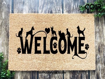 Welcome Home Mat, Dog Paw Doormat, Dog Doormat, Housewarming Gift, New Home Gift, Welcome Mat, Porch Decor, Outdoor Doormat, Front Door Mat