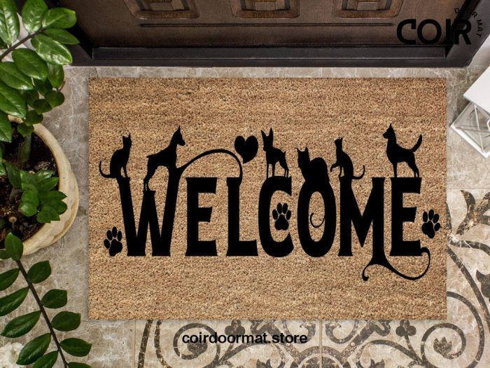 Welcome Home Mat, Dog Paw Doormat, Dog Doormat, Housewarming Gift, New Home Gift, Welcome Mat, Porch Decor, Outdoor Doormat, Front Door Mat