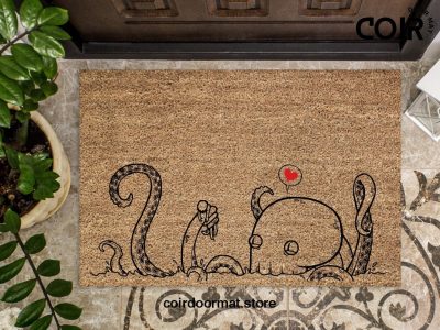 Welcome Mat, Beach Doormat, Octopus Lover Gift, Housewarming Gift, Home Doormat, New Home Owner Gift, Welcome Doormat, Funny Front Door Mat