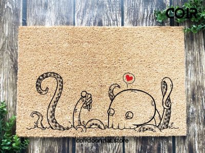 Welcome Mat, Beach Doormat, Octopus Lover Gift, Housewarming Gift, Home Doormat, New Home Owner Gift, Welcome Doormat, Funny Front Door Mat