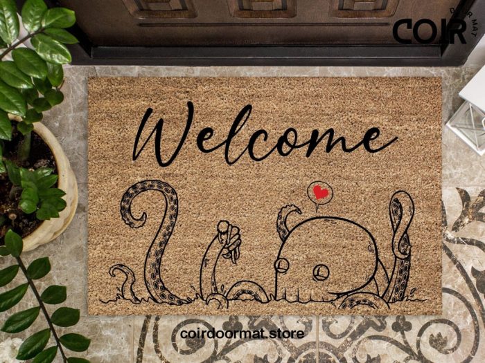 Welcome Mat, Beach Doormat, Octopus Lover Gift, Housewarming Gift, Home Doormat, Home Owner Gift, Personalized Doormat, Funny Front Door Mat