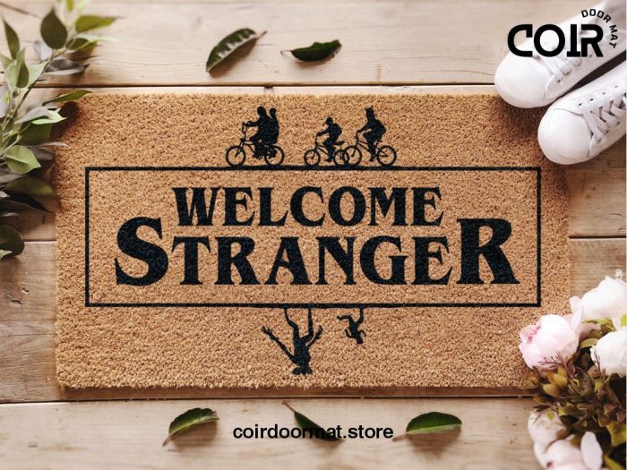 Welcome Stranger - Stranger Things Doormat - Fandom Gift - The Upside Down - Eleven - Season 4 - Gift For her - Funny Gift