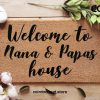 Welcome To Nana & Papas House - Grandparents Gift - Welcome Mat - Mothers Day Gift - Personalized Doormat - Custom Door Mat