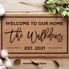 Welcome To Our Home - Personalized Family Name Doormat - Established Date - Porch Decor - Realtor Gift - Housewarming Gift - Custom Doormat