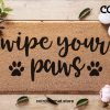 Wipe Your Paws Dog Doormat - Coconut Coir Welcome Mat - Pawprints - Funny Door Mat - Dog Lover Gift - Home Decor