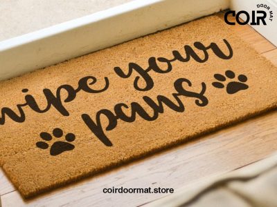 Wipe Your Paws Dog Doormat - Coconut Coir Welcome Mat - Pawprints - Funny Door Mat - Dog Lover Gift - Home Decor