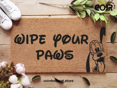 Wipe Your Paws Doormat - Coconut Coir Welcome Mat - Pluto - Funny Door Mat - Disney Lover Gift - Home Decor - Disney Doormat