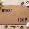 Work Wine Doormat - Work Vs Wine - Funny Coir Welcome Mat - Housewarming Gifts - Couple Gifts