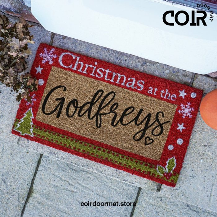 Holiday Christmas Coir Doormat